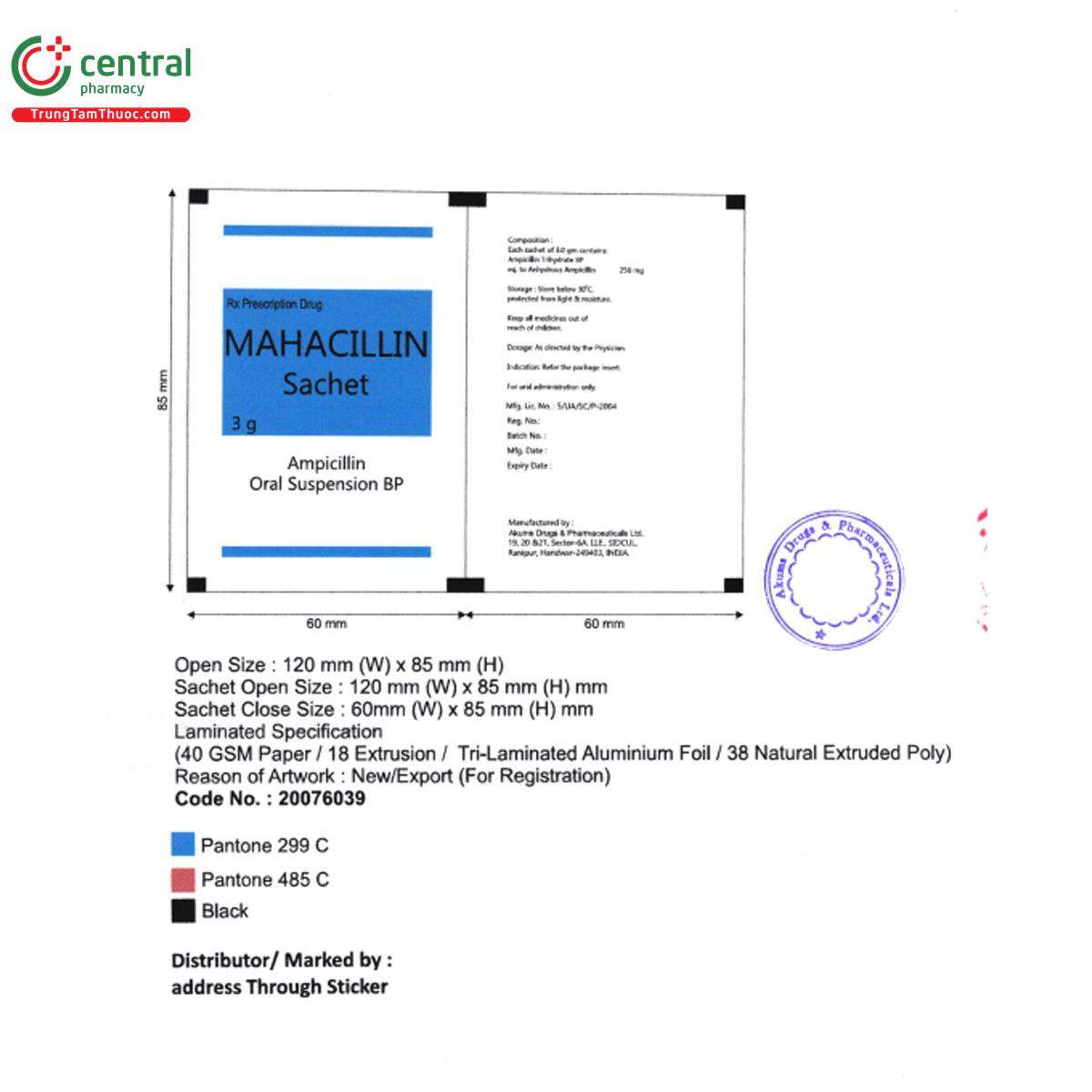 mahacillin sachet 250mg 4 M5167 mahacillin sachet 250mg 4 M5167
