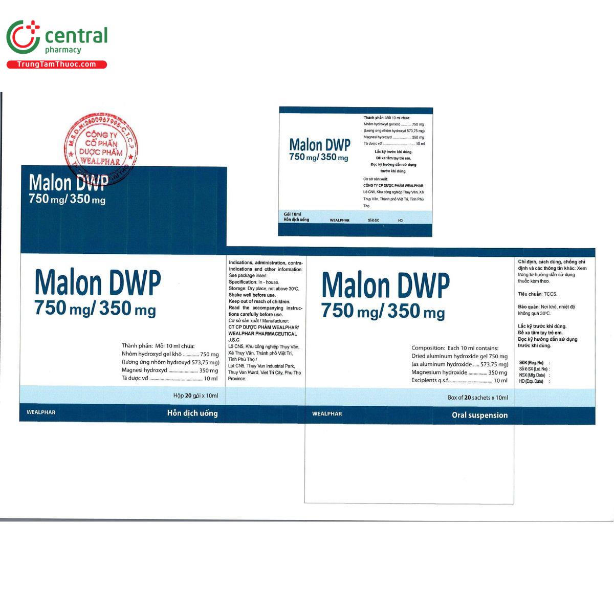 malon dwp 750 mg 350 mg 3 J3366