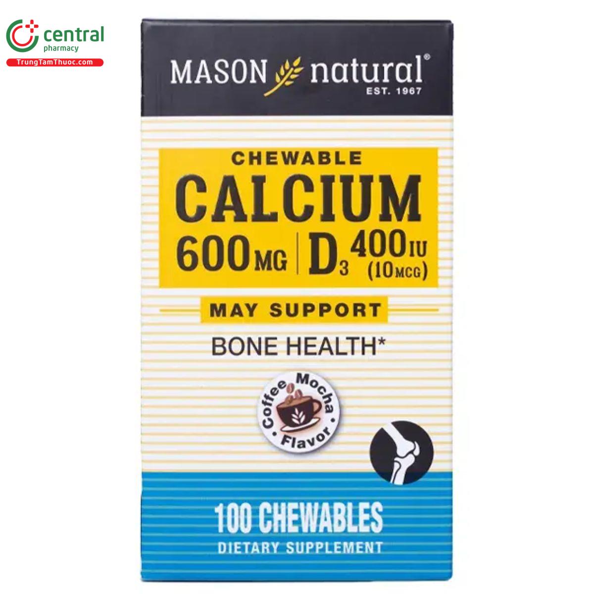 mason natural chewable calcium 600mg d3 4 N5202