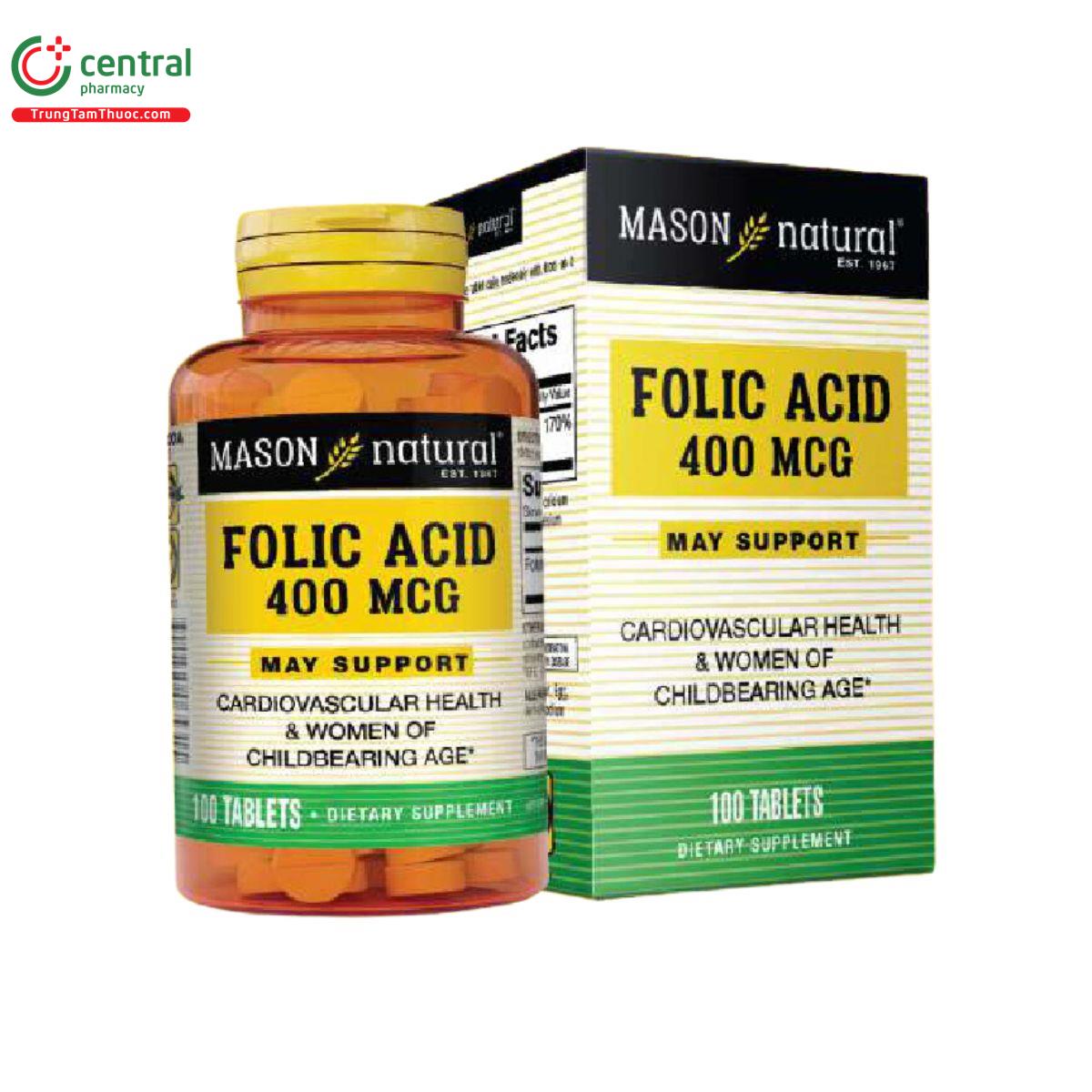 mason natural folic acid 400mcg 2 Q6435