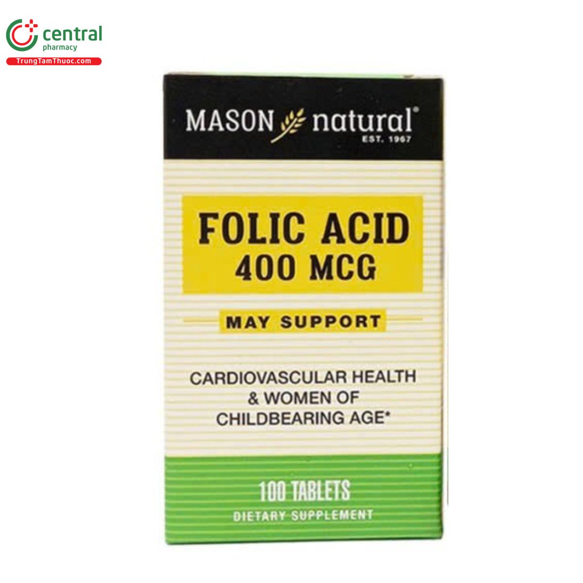 mason natural folic acid 400mcg 4 N5468