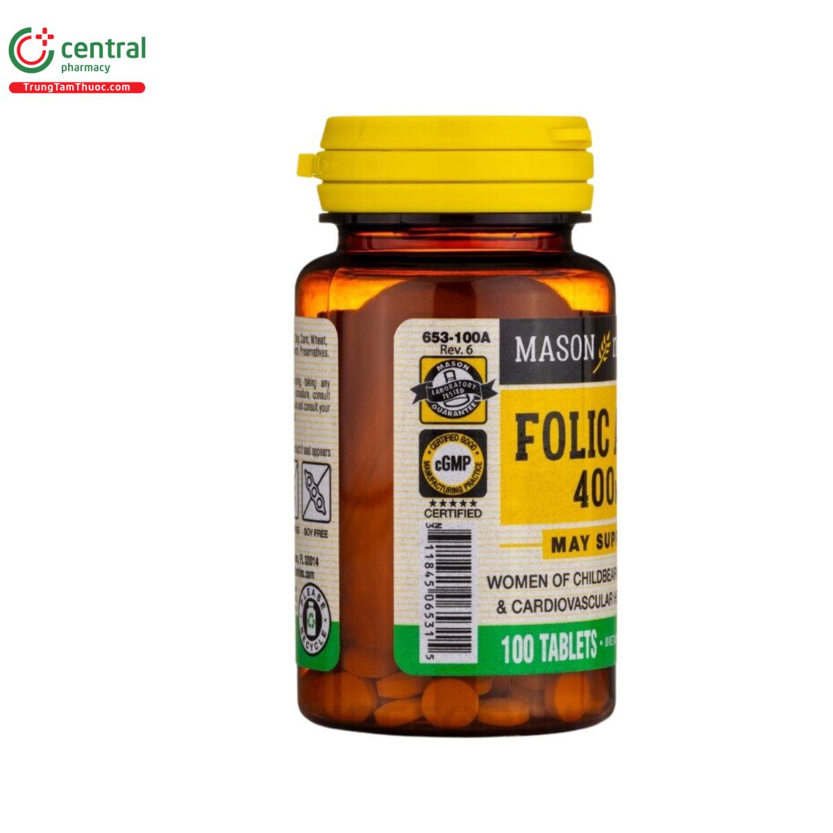 mason natural folic acid 400mcg 6 B0360