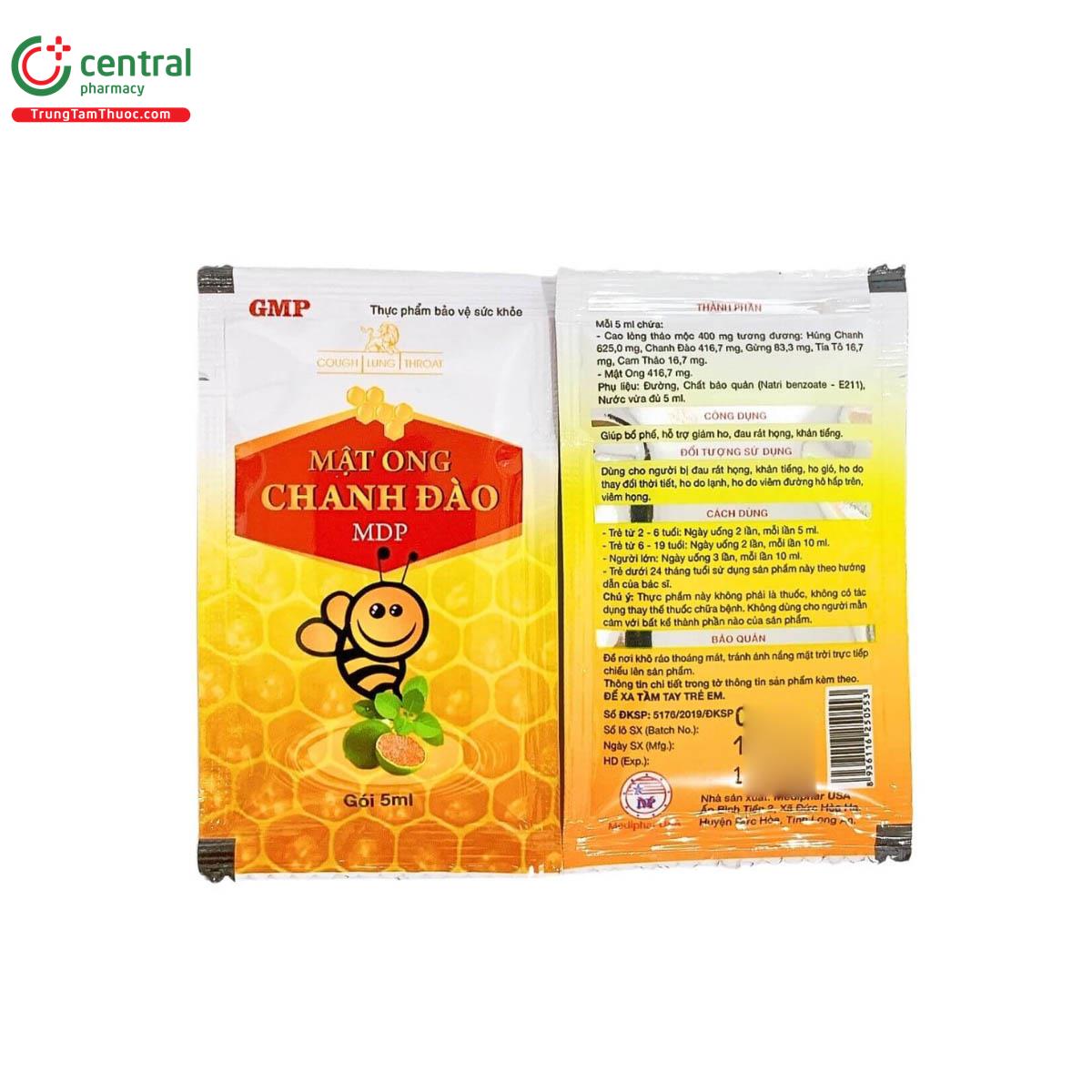 Mật Ong Chanh Đào MDP gói 5ml