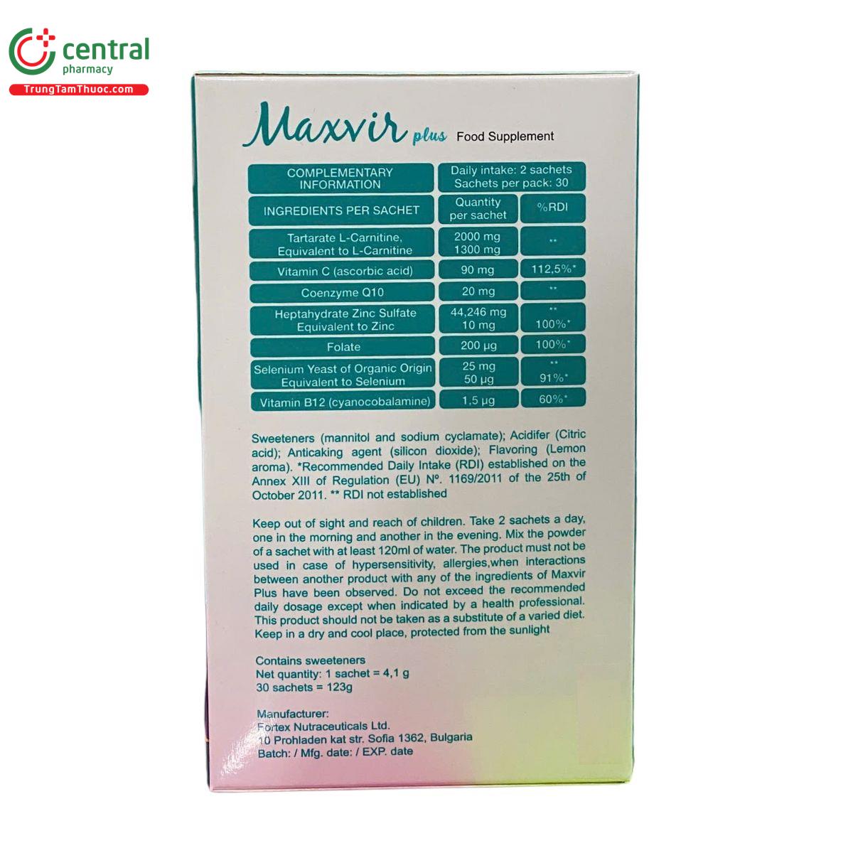 maxvir food supplement plus 2 G2123 maxvir food supplement plus 2 G2123