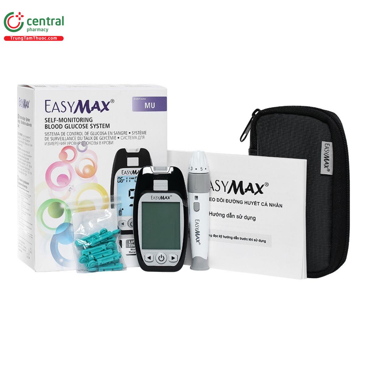 MÁY ĐO ĐƯỜNG HUYẾT EASYMAX THIẾT KẾ NHỎ GỌN HIỆN ĐẠI VỚI MÀN HÌNH HIỂN THỊ RÕ RÀNG