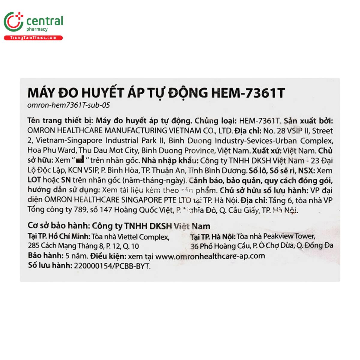 may do huyet ap bap tay omron hem 7361t 6 E2124