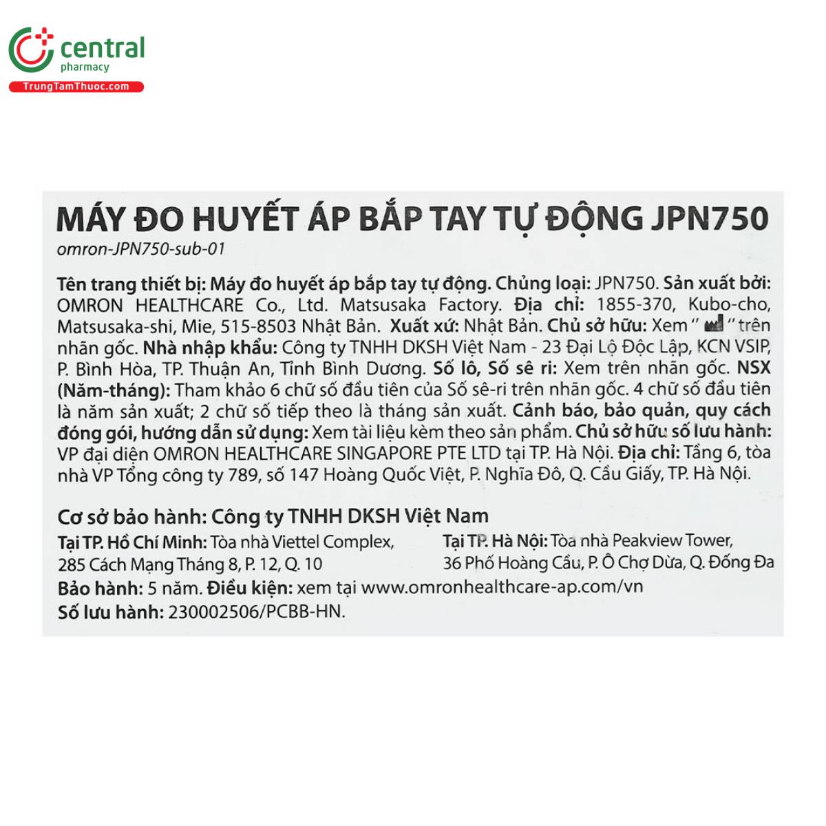 may do huyet ap bap tay omron jpn750 8 A0252