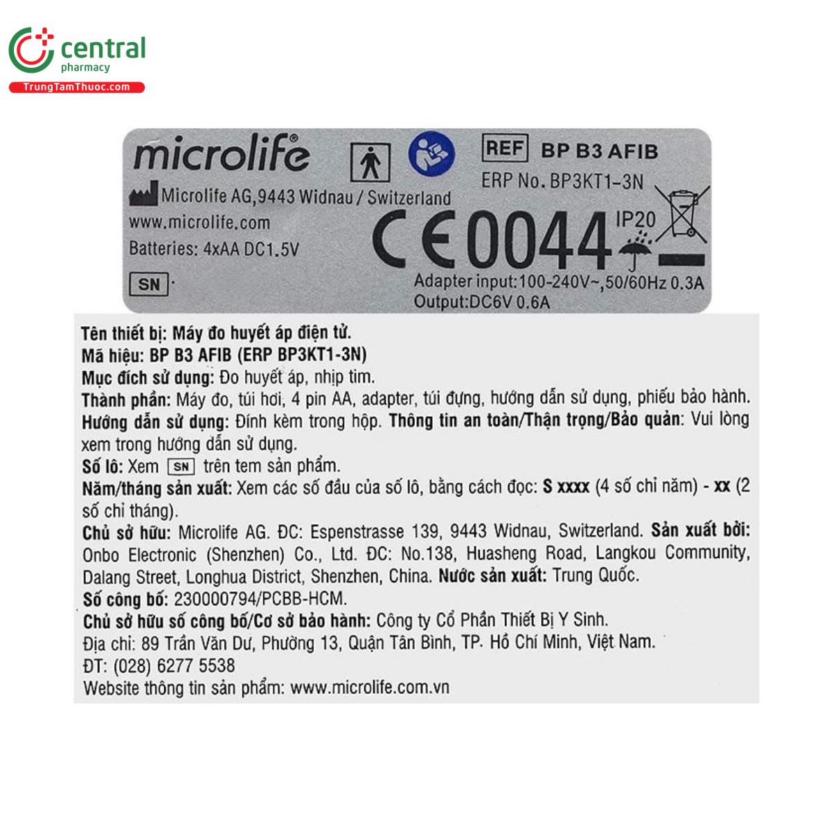 may do huyet ap microlife b3 afib 6 A0318