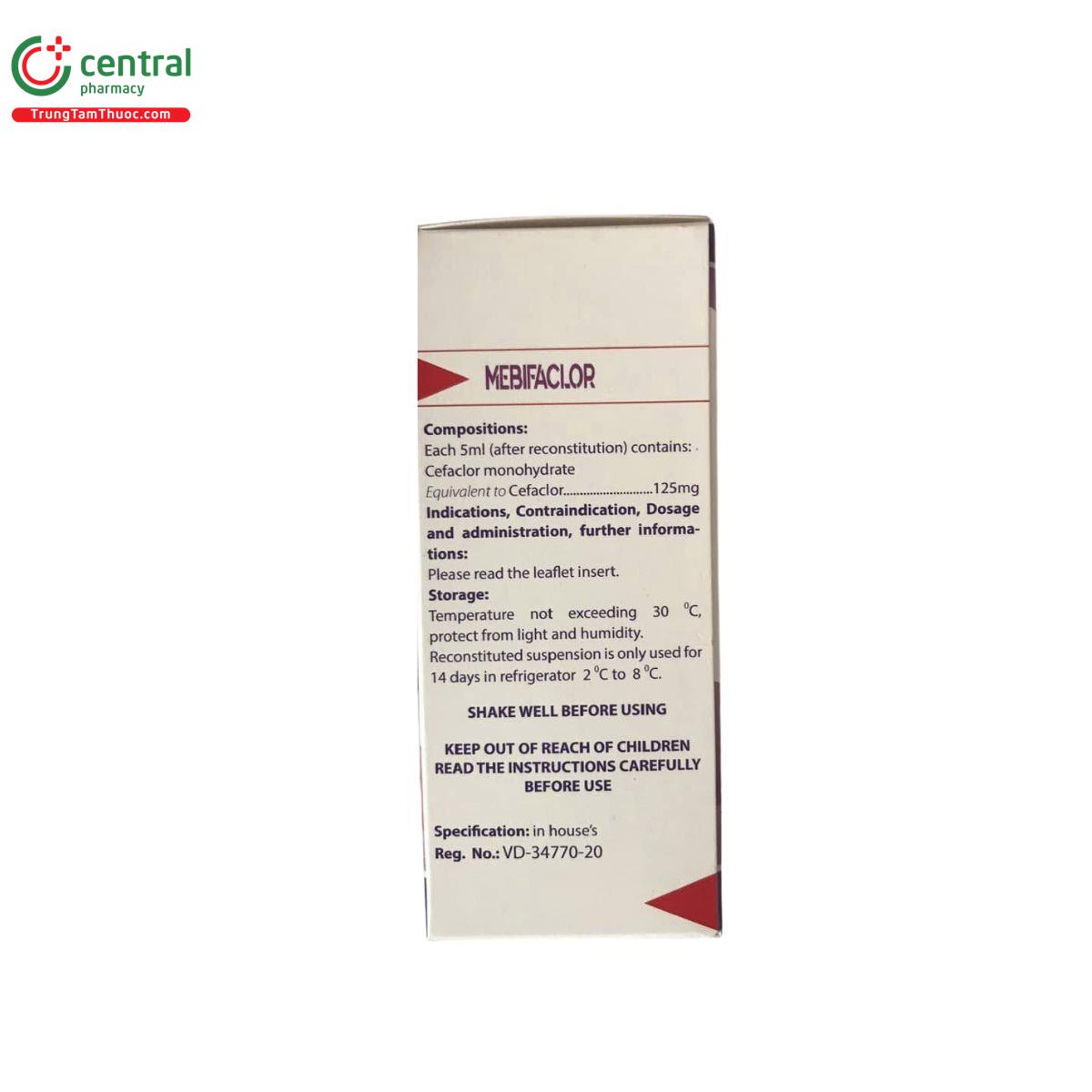 mebifaclor 125mg5ml 6 U8160