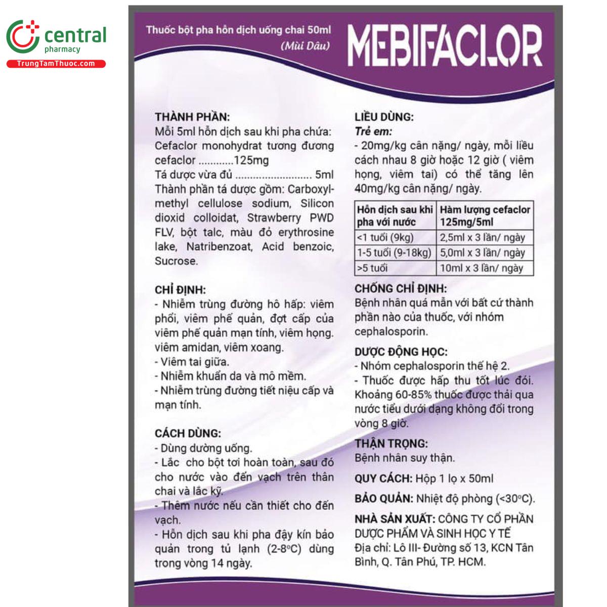 mebifaclor 125mg5ml 9 F2380