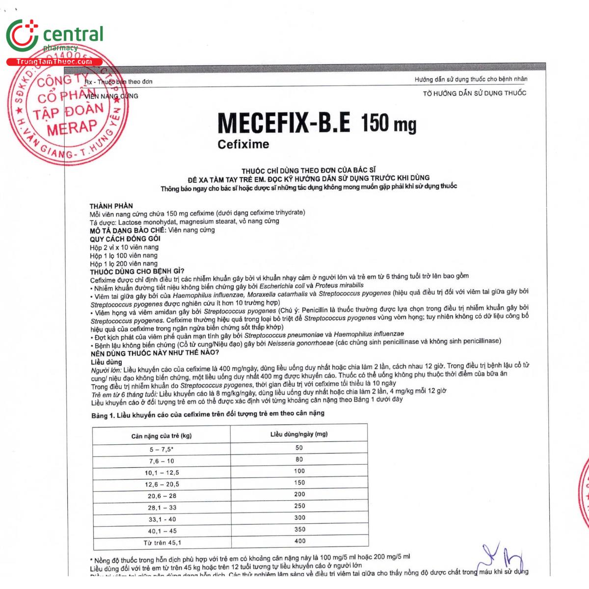 mecefix b e 150mg 18 R6557