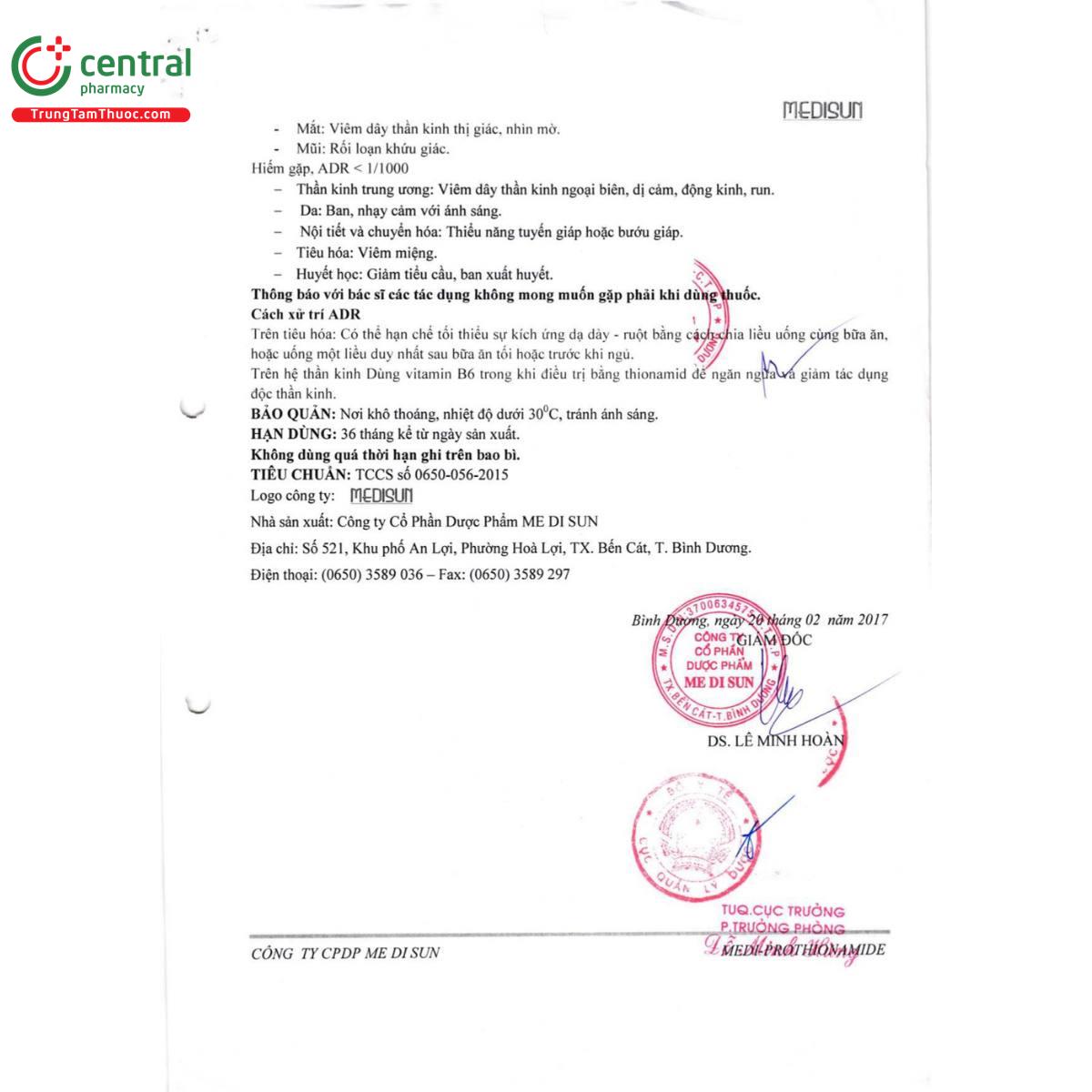 medi prothionamide 6 V8887