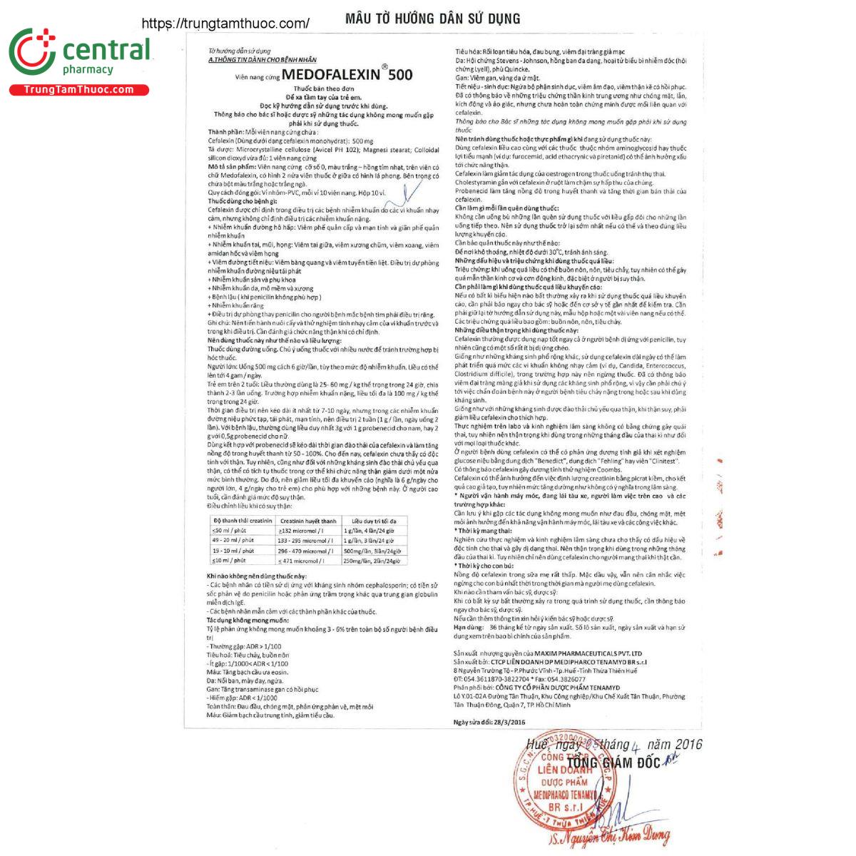 medofalexin 500 4 M4204