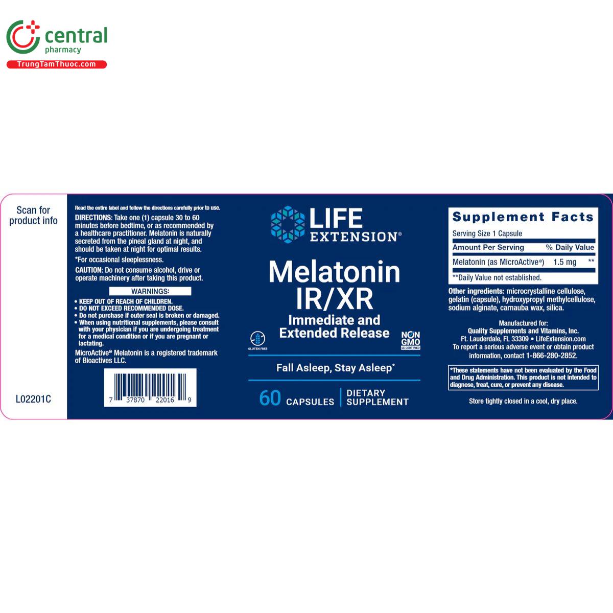 melatonin ir xr life extension 5 D1414