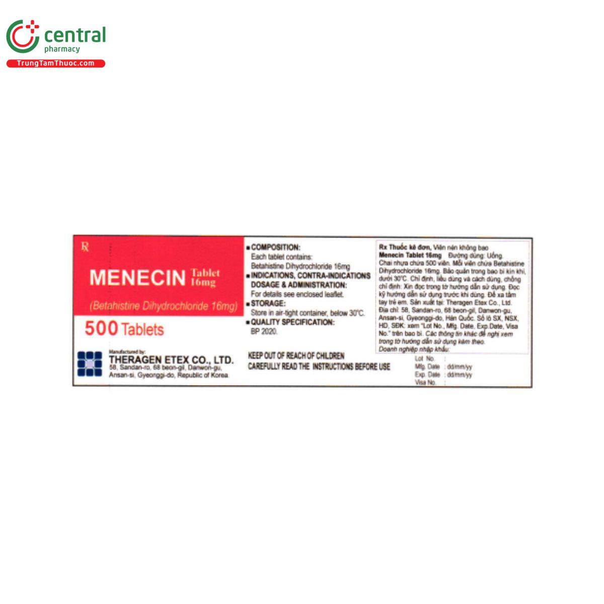 menecin tablet 16mg 2 L4627