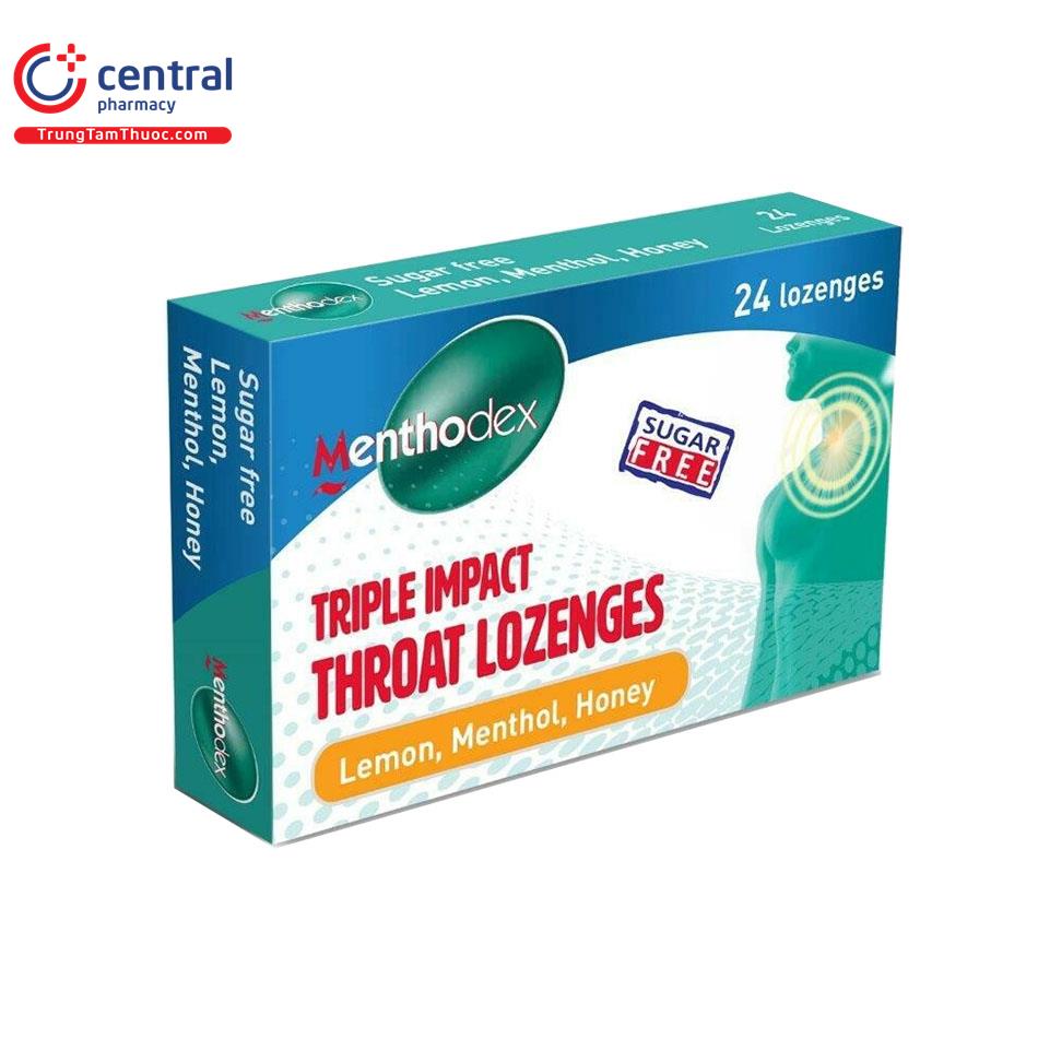 menthodex triple impact throat lozenges lemon menthol honey 2 E1114