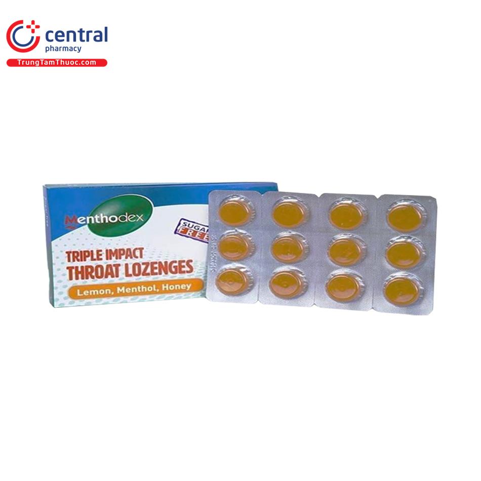 [CHÍNH HÃNG] Menthodex Triple Impact Throat Lozenges Lemon, Menthol