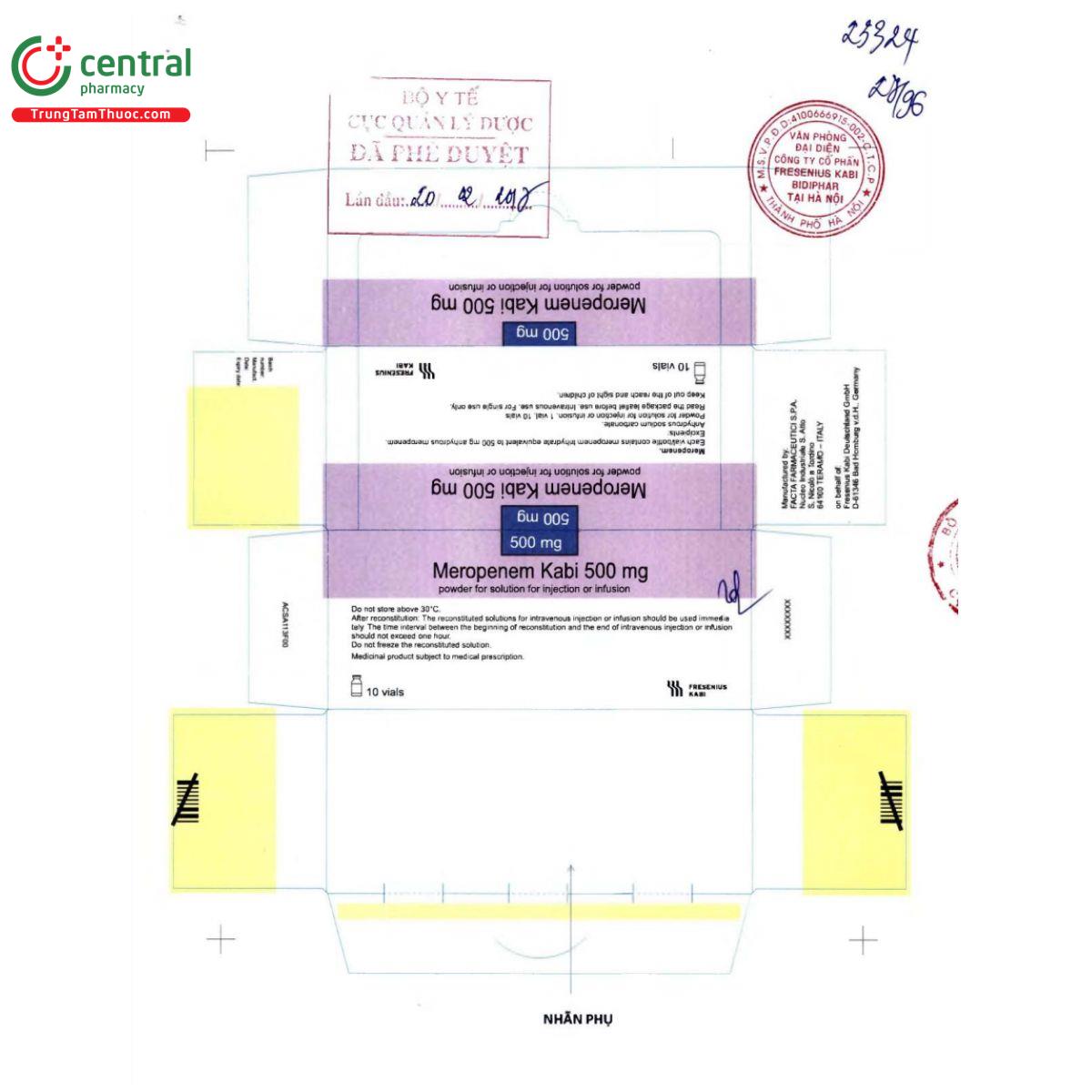 meropenem kabi 500mg 3 J3422