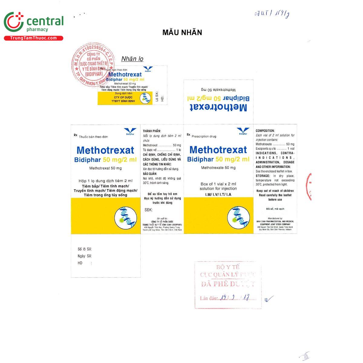 methotrexat bidiphar 50mg 2ml 7 O6742