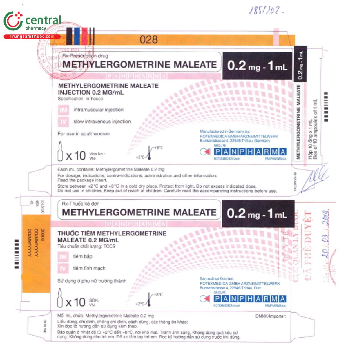 methylergometrine maleate injection 02mg 1ml 3 O5335 methylergometrine maleate injection 02mg 1ml 3 O5335
