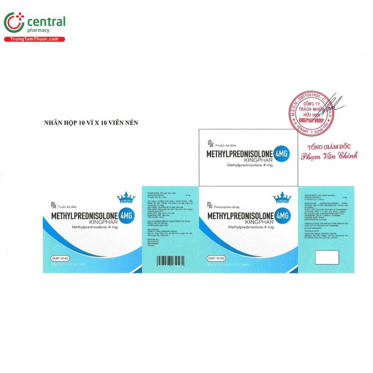 methylprednisolone 4mg kingphar 2 V8471