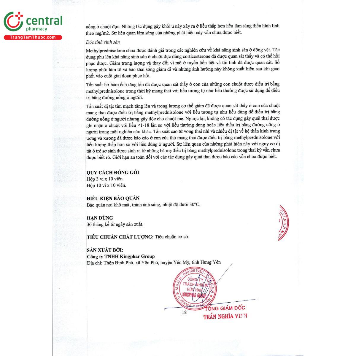 methylprednisolone 4mg kingphar 21 S7430