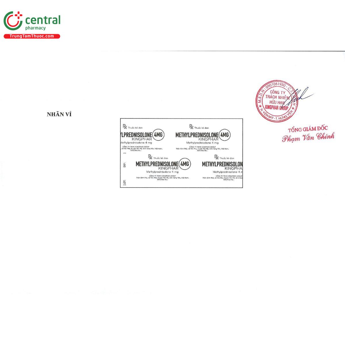 methylprednisolone 4mg kingphar 3 S7382