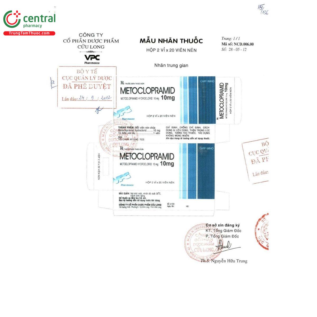 metoclopramid 10mg duoc pham cuu long 1 R7741