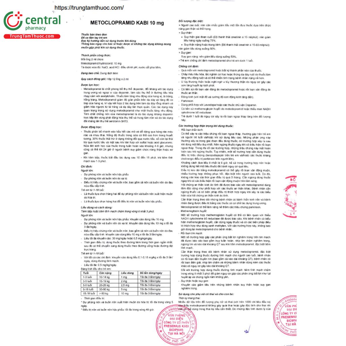 metoclopramid kabi 10mg 7 B0860