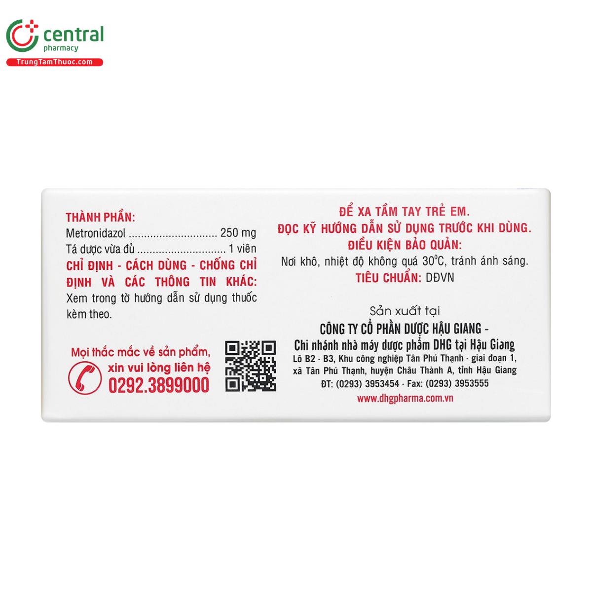 metronidazol 250 mg dhg 4 I3870