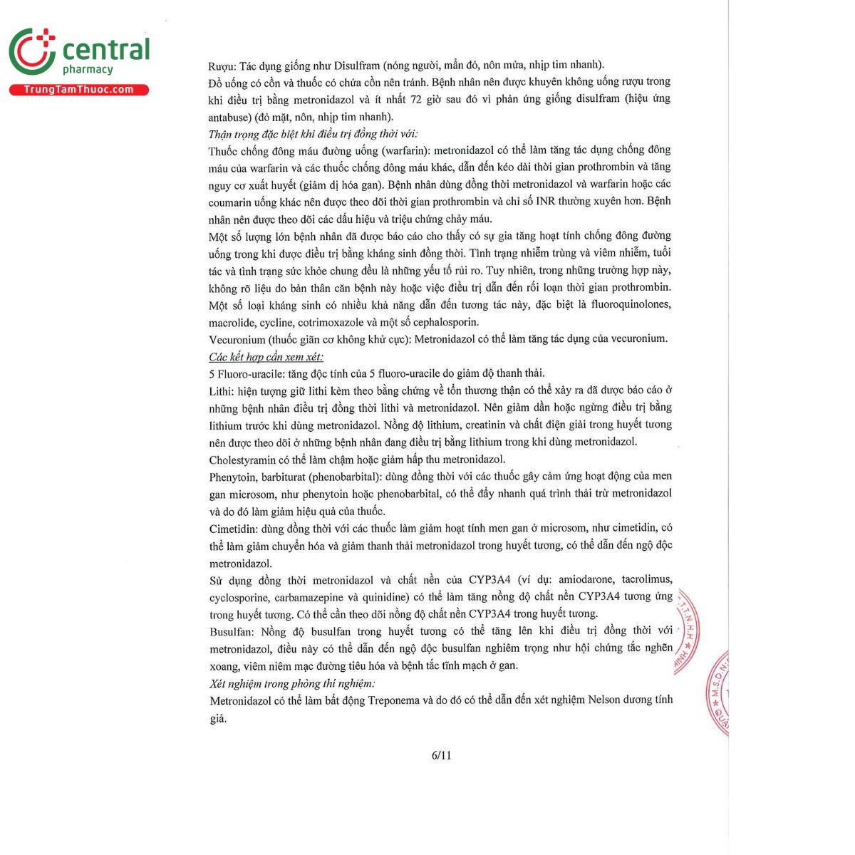 metronidazole normon 5mg ml solution fo infusion 10 E1861