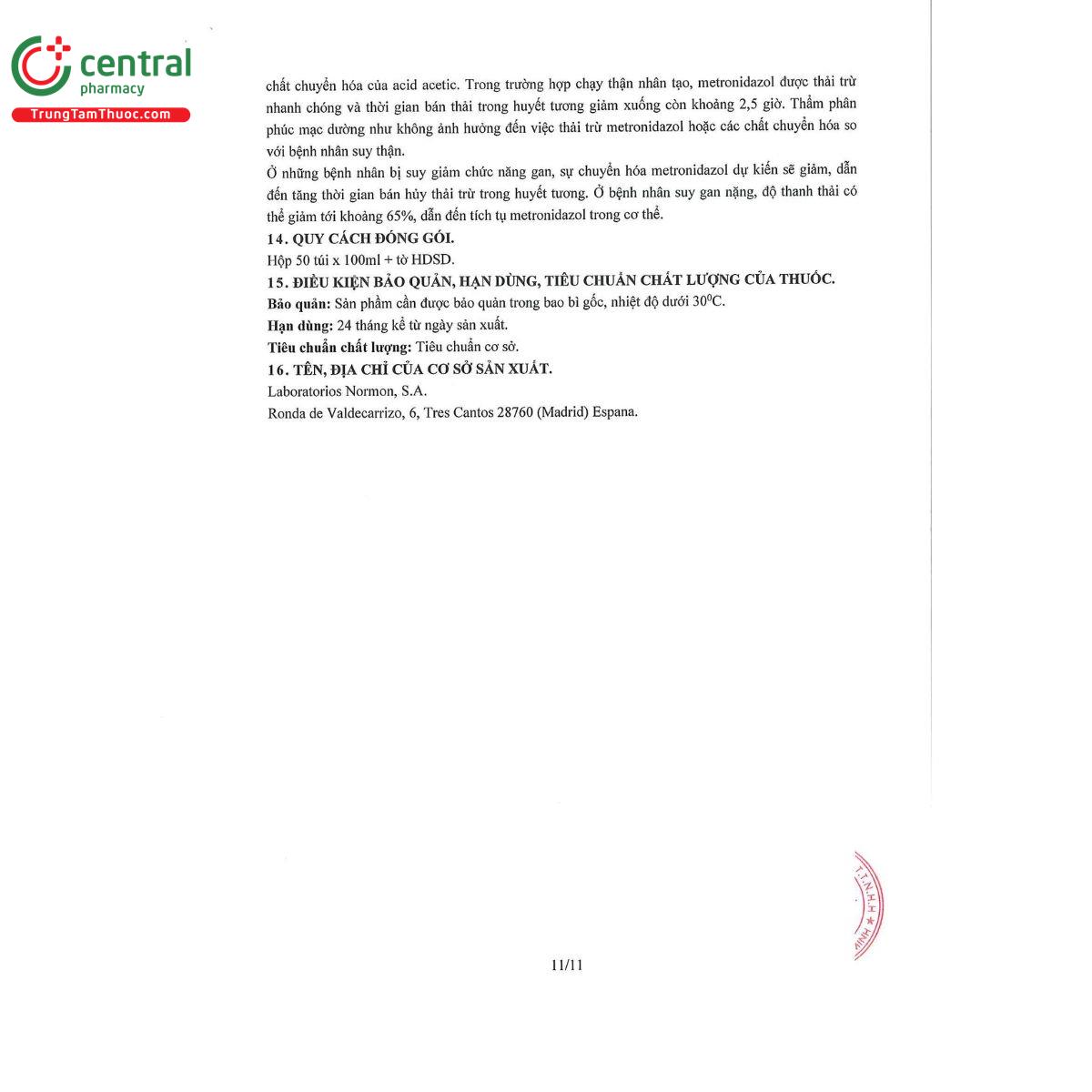 metronidazole normon 5mg ml solution fo infusion 15 G2244