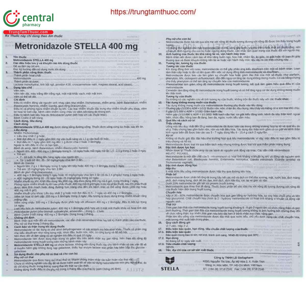 metronidazole stella 400 mg 9 L4340