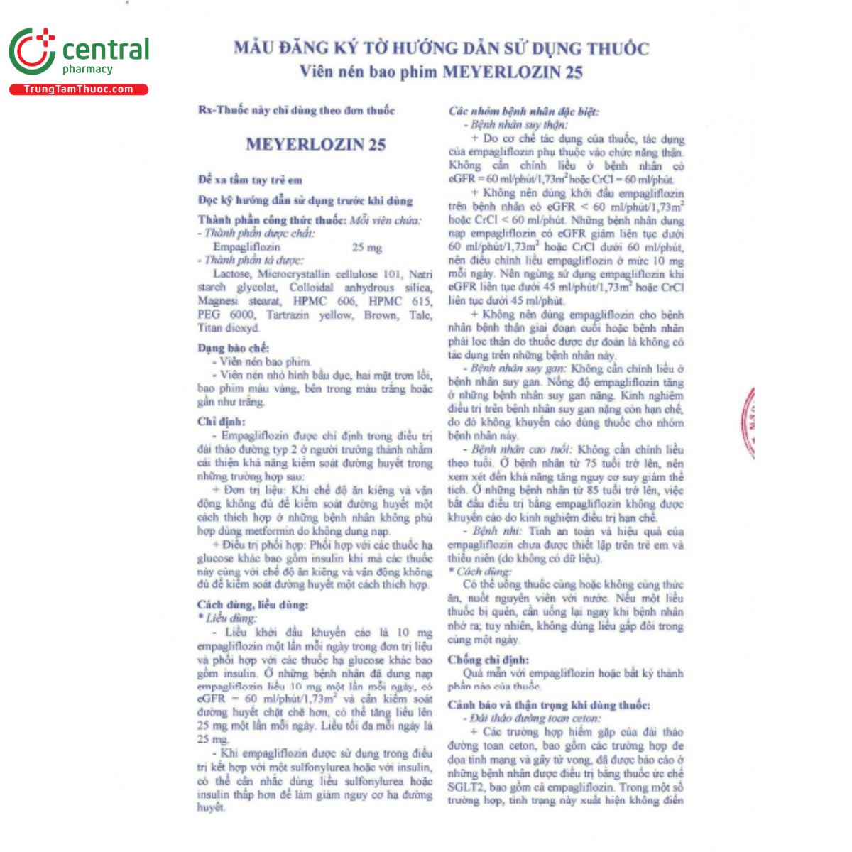 meyerlozin 25mg 4 M5130