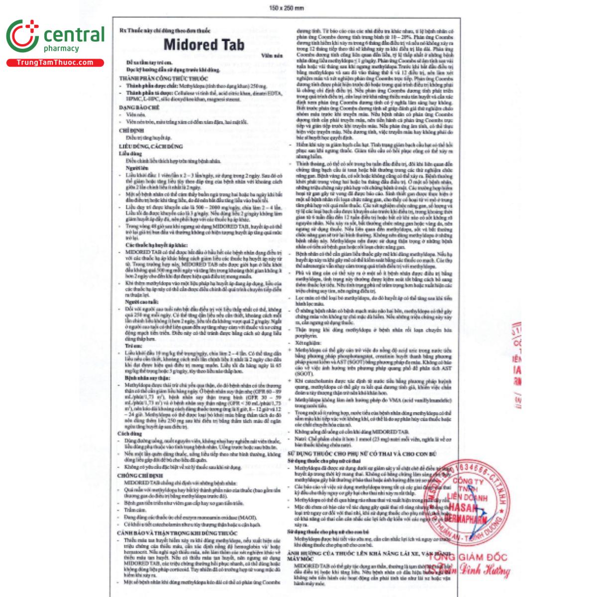 midored tab 250mg 4 R7080