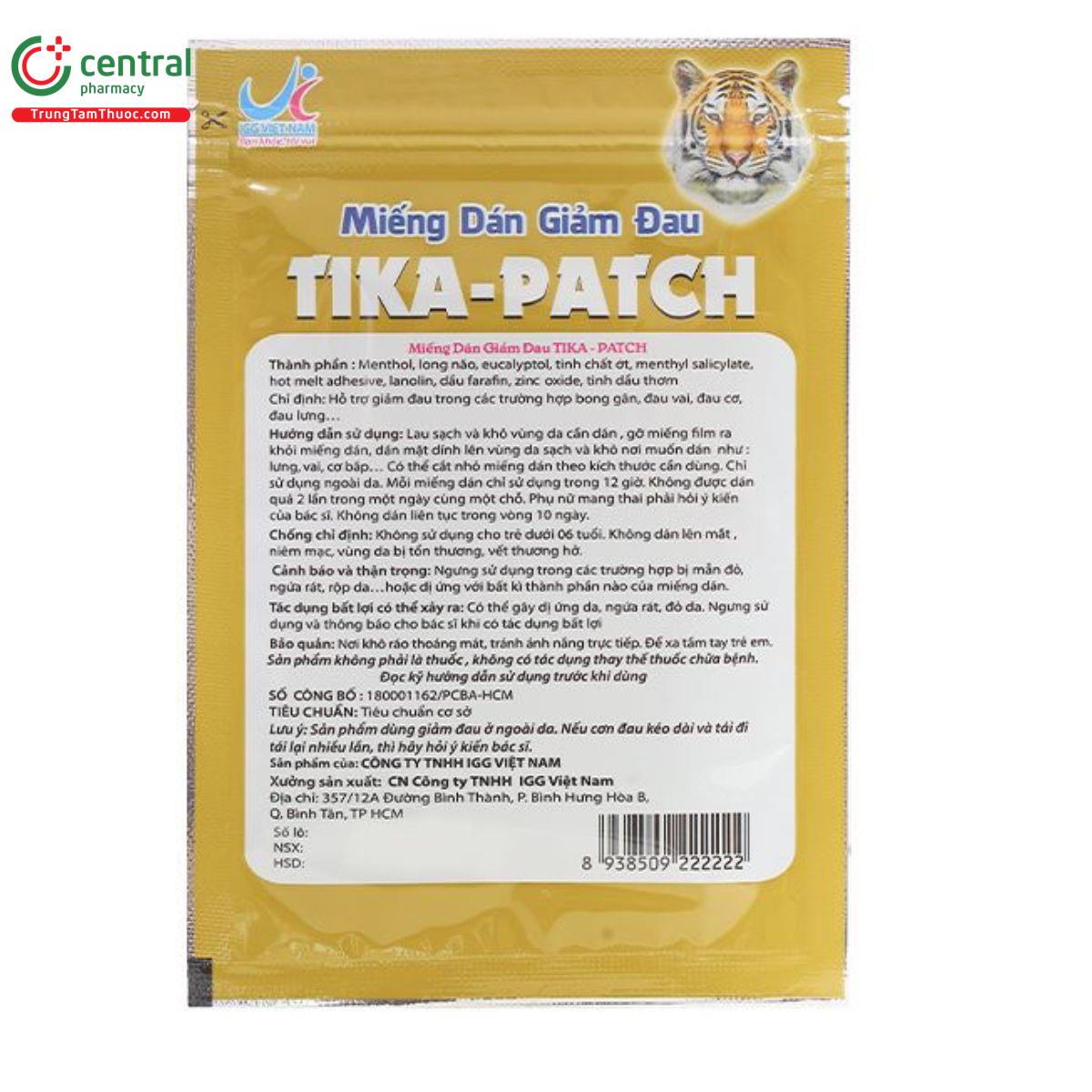 mieng dan giam dau tika patch 2 M5325