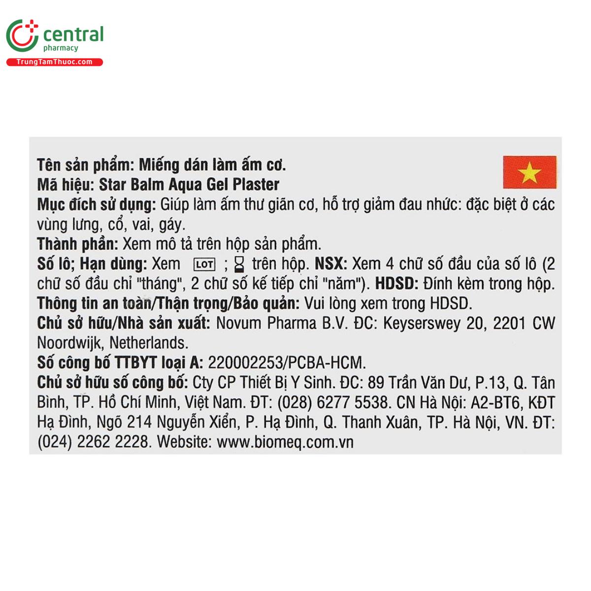 mieng dan lam am co starbalm 9 V8215