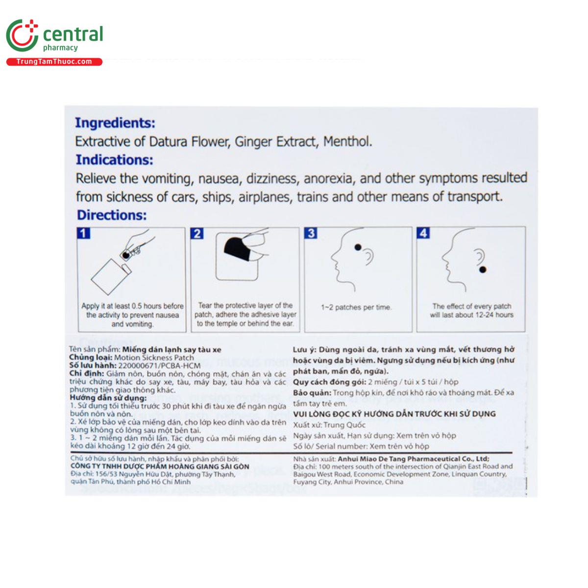 mieng dan lanh say tau xe motion sickness patch 2 N5571