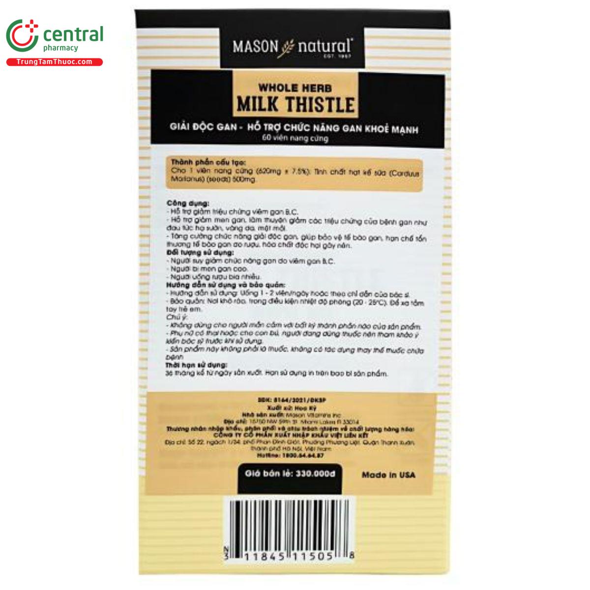 milk thistle 500mg mason 4 O6653