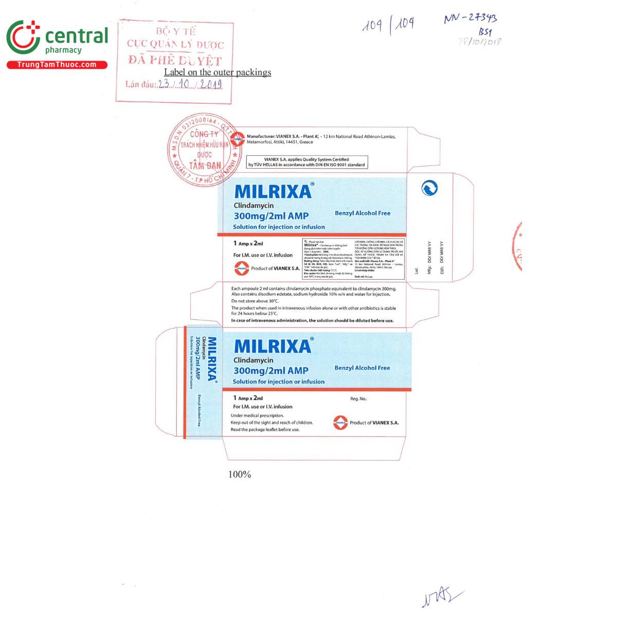 milrixa 300mg 2ml 3 O6135