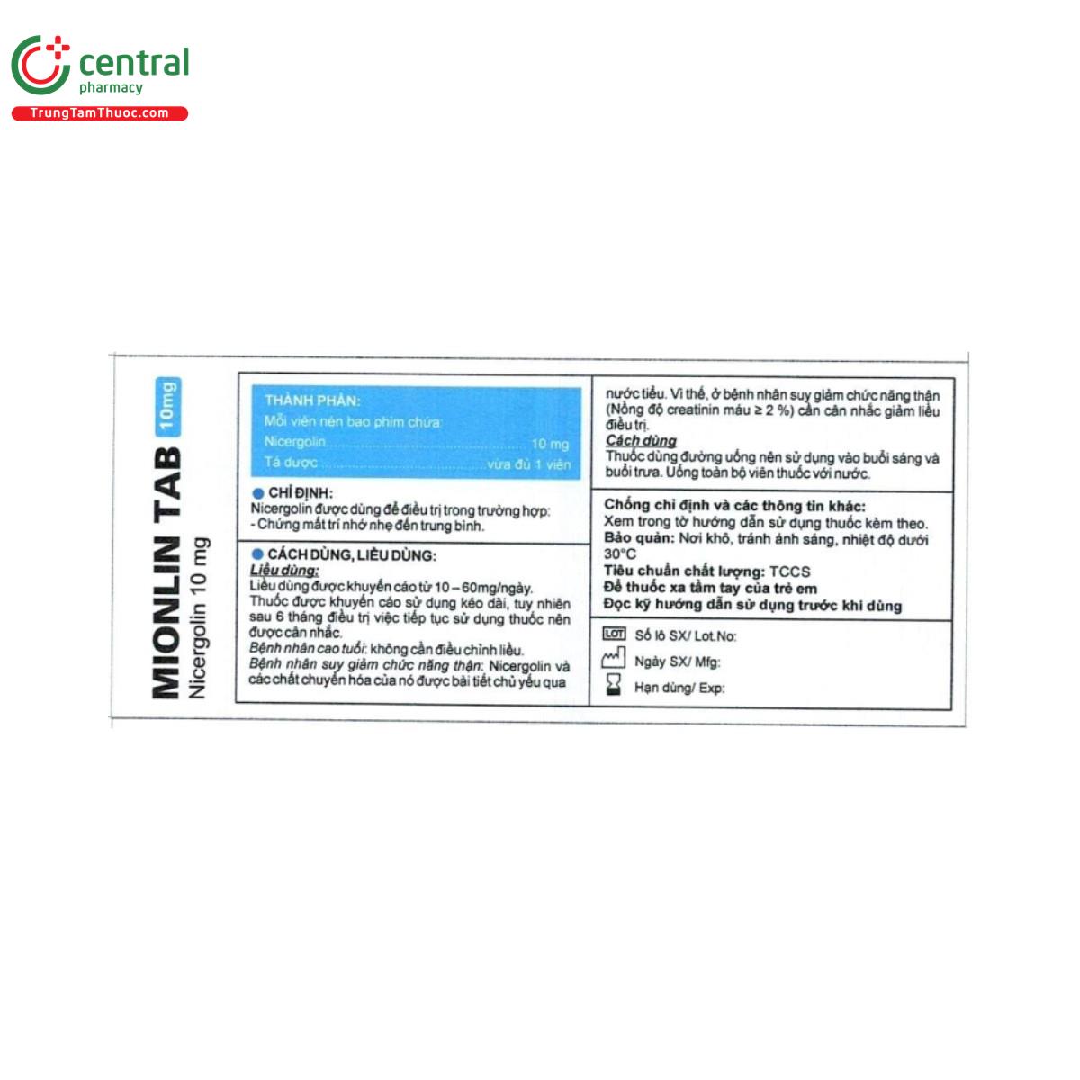 mionlin tab 10mg 2 E1812 mionlin tab 10mg 2 E1812