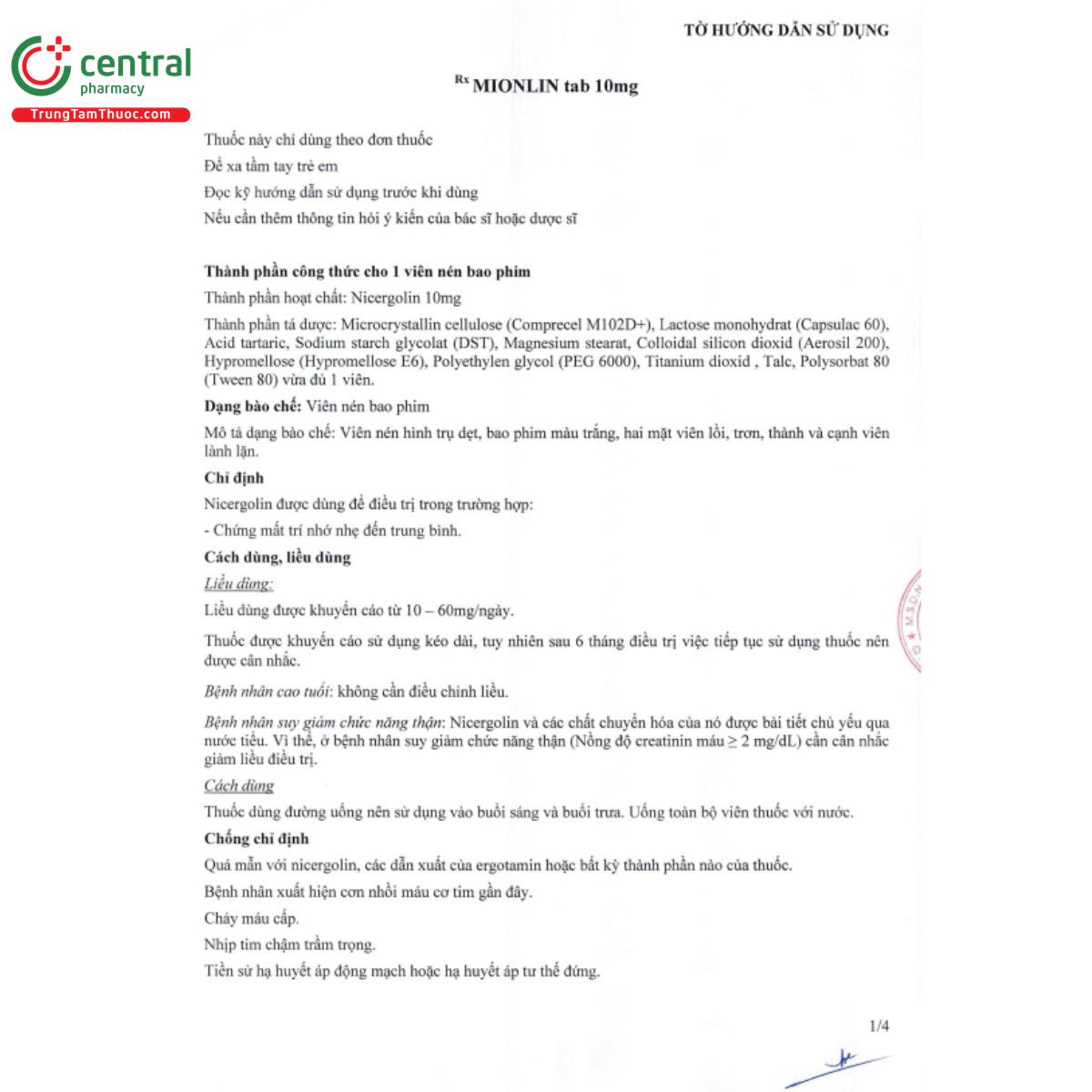 mionlin tab 10mg 5 C0822 mionlin tab 10mg 5 C0822