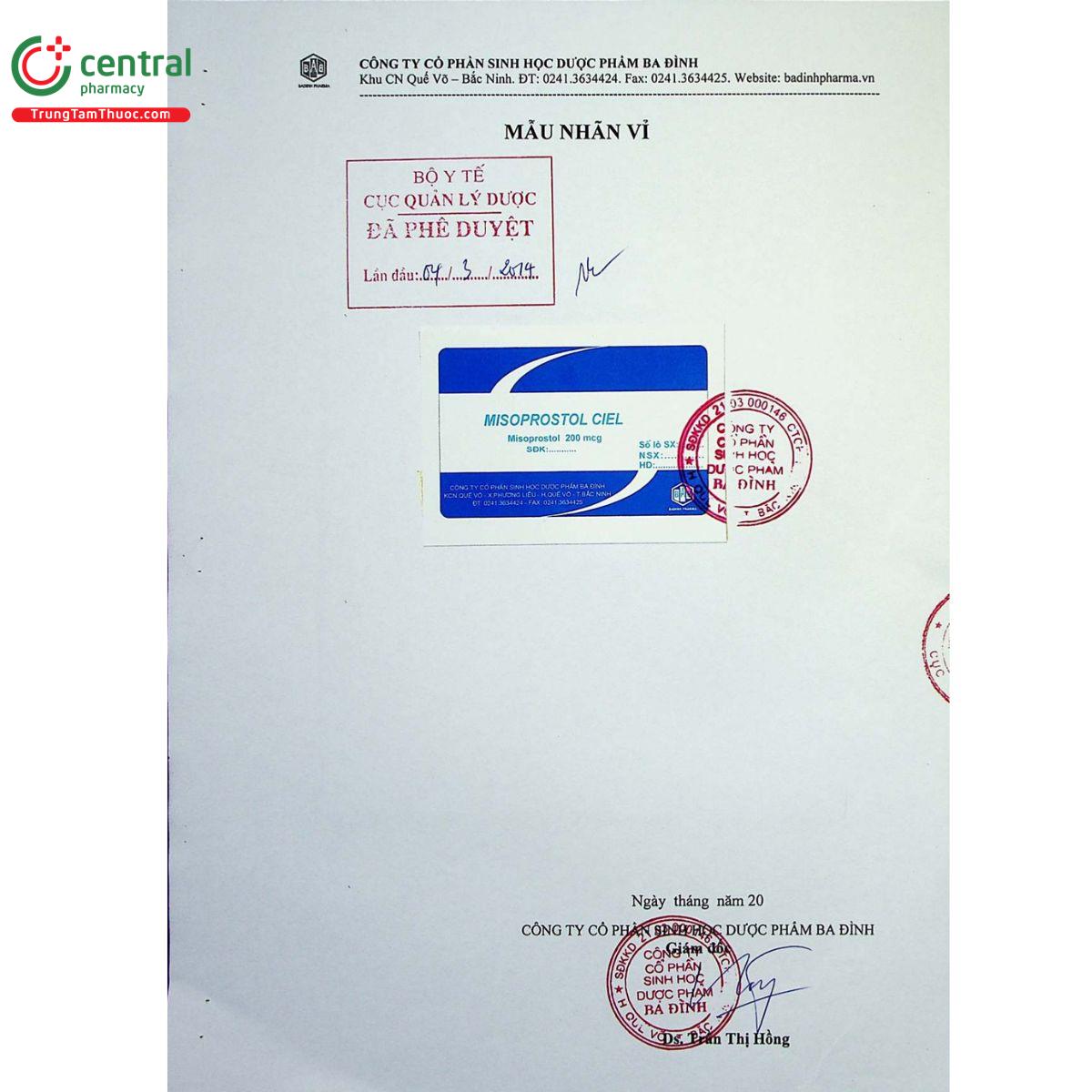 misoprostol ciel 200mcg 5 K4584 misoprostol ciel 200mcg 5 K4584