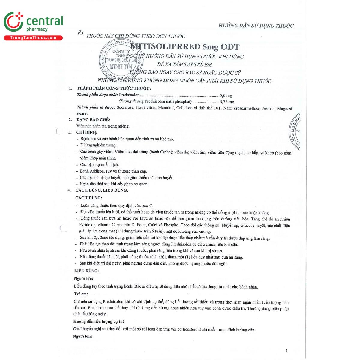 mitisolipred 5mg odt 3 I3384 mitisolipred 5mg odt 3 I3384