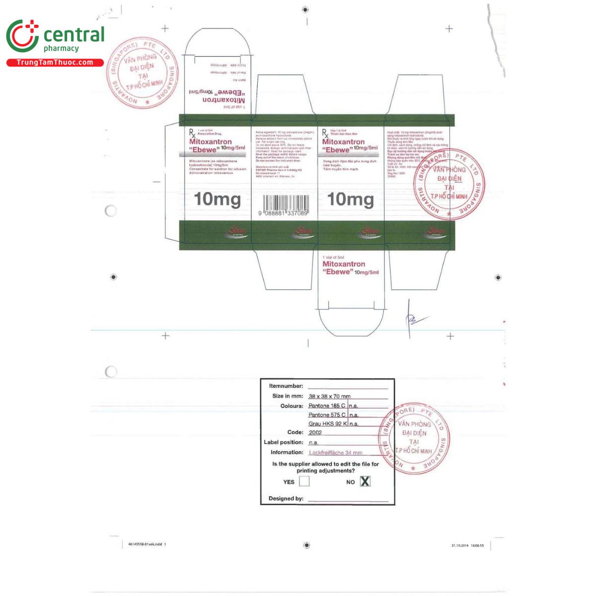 mitoxantron ebewe 10mg 3 K4277