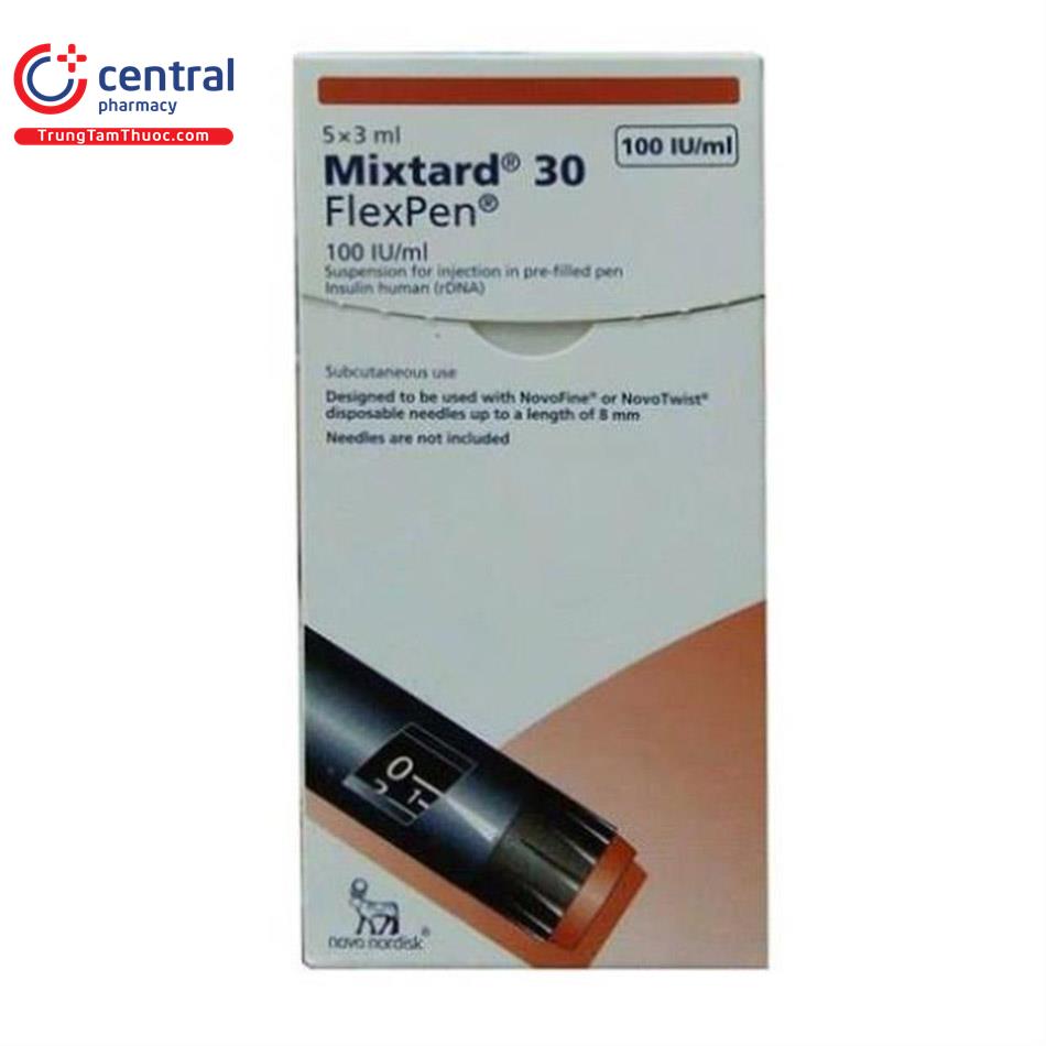 Thuốc Mixtard 30 Flexpen 100IU/ml 3ml Thuốc điều trị tiểu đường