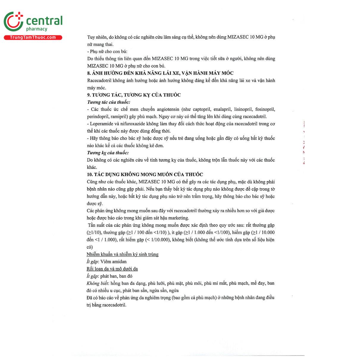 mizasec 10mg 5 U8467