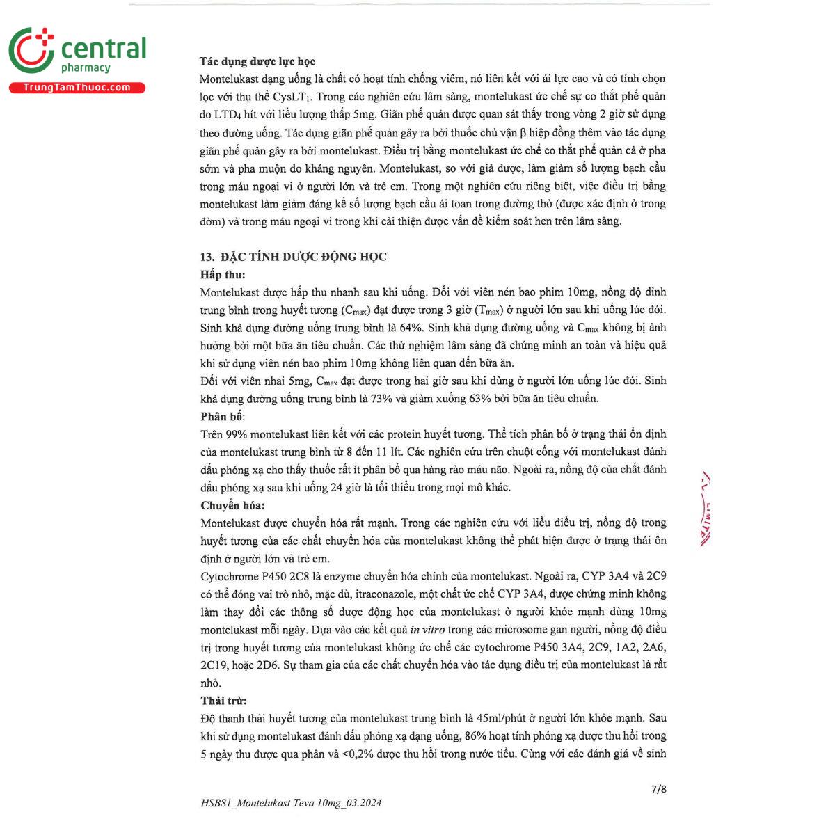 montelukast teva 10mg 10 C1687