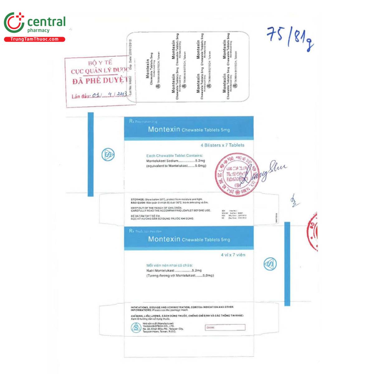 montexin 5mg 3 O6772