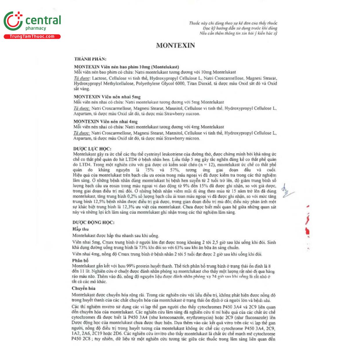 montexin 5mg 4 E2046